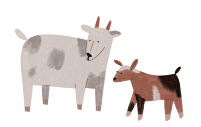 Illustrationen zwei Ziegen Küselhof auf Fehmarn